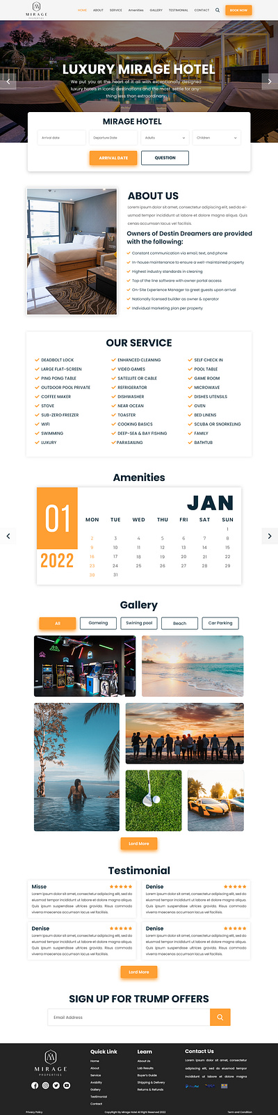 MIRAGE LUXURY WEBSUTE DESIGN app branding design elementor figma graphic design illustration landing page logo ui uiux vector wbesite design web web design website