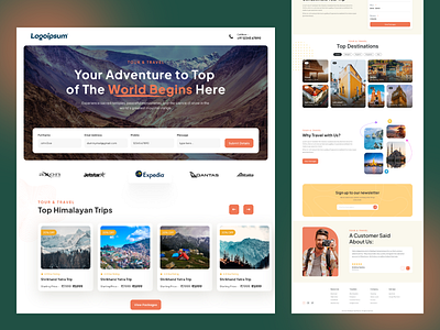 Explore the World with Ease – Travel Landing Page UI branding design landingpage logo minimal travel trip typography ui website
