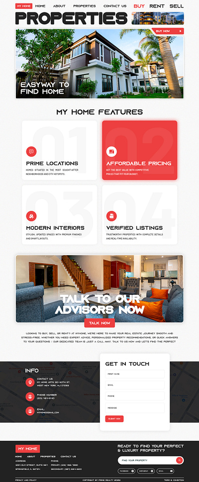 MY HOME REAL ESTATE WEB DESIGN app branding design elementor figma graphic design illustration landing page logo ui ui design uiux vector web web design website website design