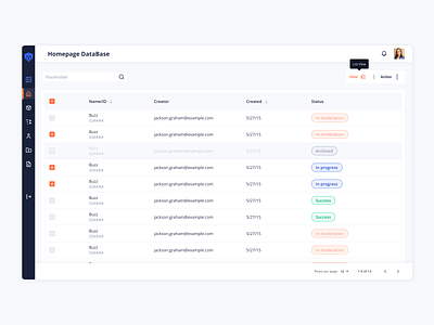 CRM - Leads list / card table view branding card crm datatable default design hower list menu search select table ui ux view webdesign