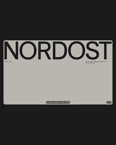 Design Studio Website — Studio Nordost animation design studio portfolio smooth scroll studio website uiux web animation