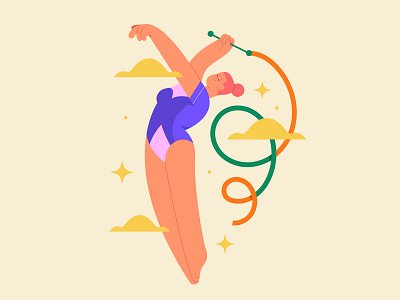 Artist Gymnastics app artist gymnastics branding character girl illustration olympics sports vector