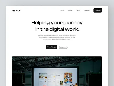 Digital Agency Landing Page branding clean design digital agency interface landing page landing page ui minimal minimalist modern portfolio simple studio ui ui design uitrend uiux web web design website