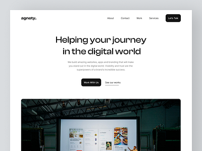 Digital Agency Landing Page branding clean design digital agency interface landing page landing page ui minimal minimalist modern portfolio simple studio ui ui design uitrend uiux web web design website