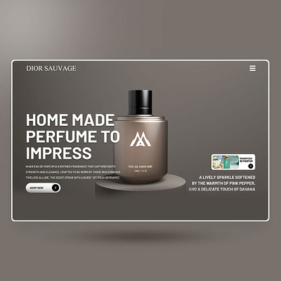 DIOR SAUVAGE PERFUM WEB DESIGN app branding design elementor figma graphic design illustration landing page logo ui uiux vector web web design website website design wordpress