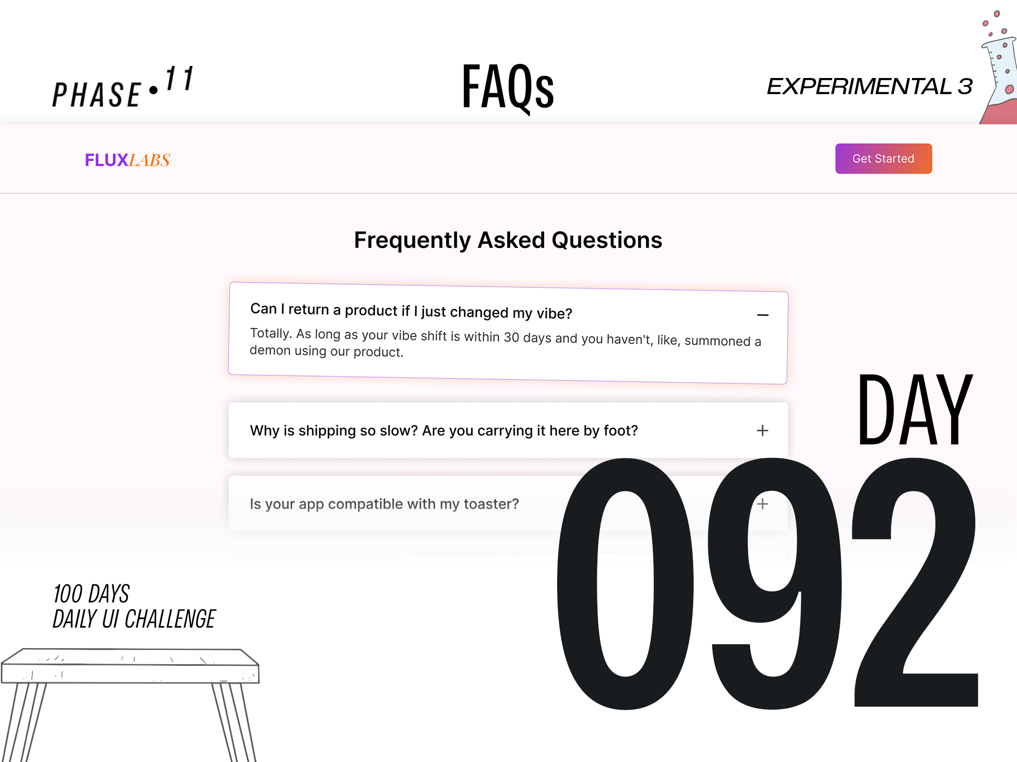 FAQs - DailyUIChallenge 100daysui branding dailyui dailyuichallenge design illustration logo ui uiux website