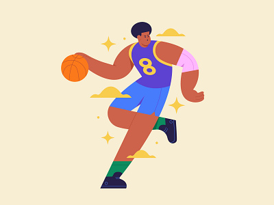 Basket app athlete basket branding character design illustration man nba sports ui vector