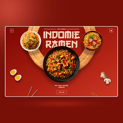 INDOMIE NODDLE WEBSITE DESIGN app branding design elementor figma graphic design illustration landing page logo ui ui design uiux vector web web design website website design wordpress
