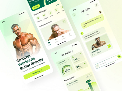 Fitness App Ui - Workout Application ai fitness coach ai fitness companion calories app diet app design diet application fitness app onboarding fitness app ui fitness club fitness coach fitness tracker fitness trainer app gym app design gym app ui design trainer app uiux weight loss app workout workout app design workout application