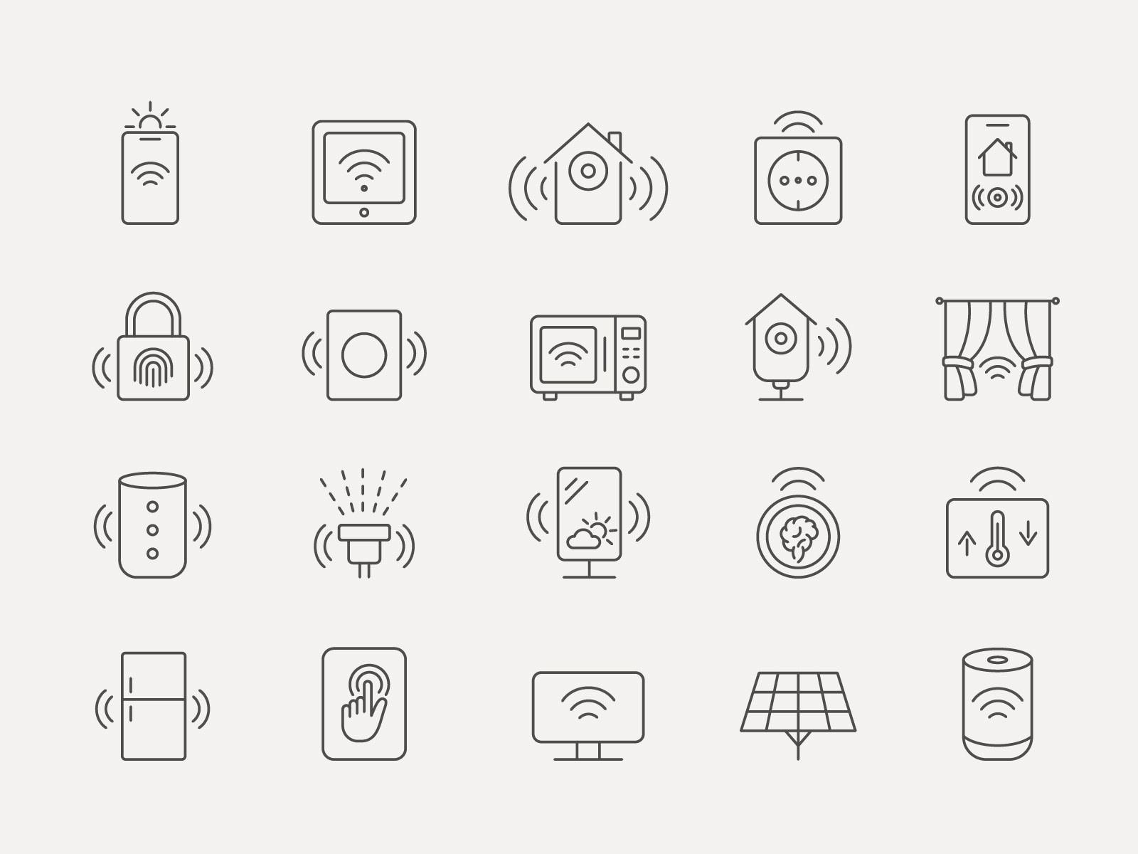Example of Mini Icon Pack – 5 Custom Line Icons