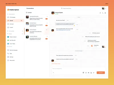 Chatter space - messaging webapp chat design graphic design message ui web webapp