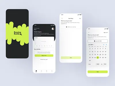 Running App Concept app bold interface mobile mobile app running running app training ui user experience wireframe