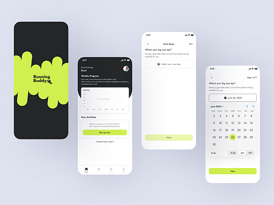 Running App Concept app bold interface mobile mobile app running running app training ui user experience wireframe