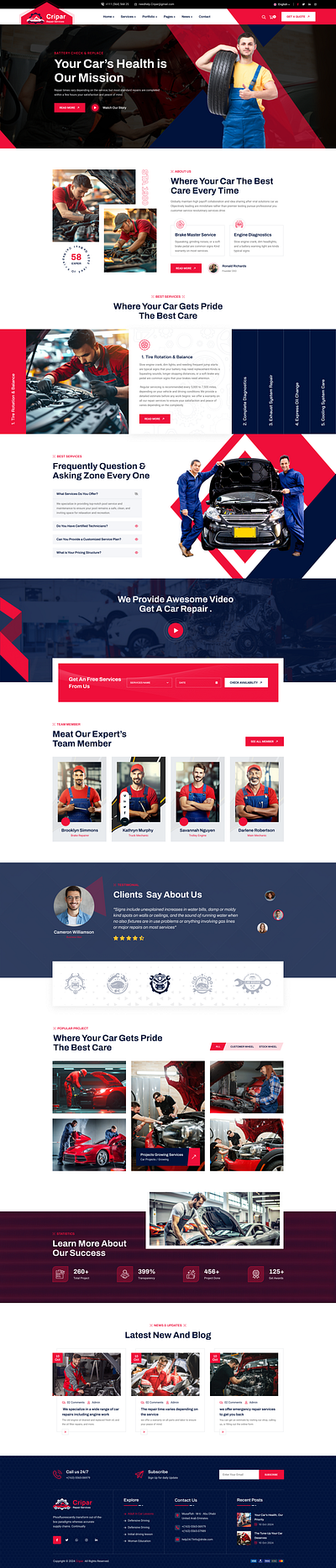 Cripar – Car Repair Services ReactJs Template mechanic worksho