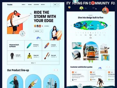 Thunder - Surfing Landing Page Website ecommerce landing page landingpage sea activities sea surfing surf surf academy surf board surfing surfing board surfing instructor surfing service surfing website travel activities water sports web design web designer webdesign website design website designer
