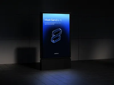 Sandra AI — Billboard 3d ai ai design banner billboard billboard mockup design graphic design logo mockup uiux visual