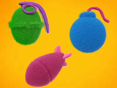 Tiny bomb 3d blender3d bomb cartoon felt fur game grenade render rocket soft tiny toy war weapon