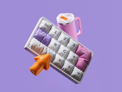 Soft Keyboard Concept – 3D, CG, Tactile Design 3d 3d art 3d artist 3d design 3d digital art 3d model b3d blender 3d cg cg art cinema4d colorful cute digital art digital illustration game dev graphic design illustration render simple