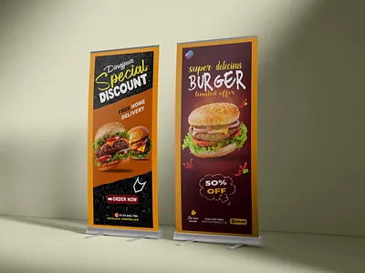 X Banner Burger design advertising banner branding burger design burger flyer food design food flyer graphic design interaction photoshop product design x banner