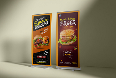 X Banner Burger design advertising banner branding burger design burger flyer food design food flyer graphic design interaction photoshop product design x banner