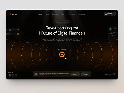 Landing Page for Blockchain design interface landing page product startup ui uiux ux web website