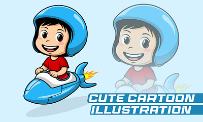 Cute Cartoon Illustration art boy branding cartoon character children design graphic design illustration kid logo vector