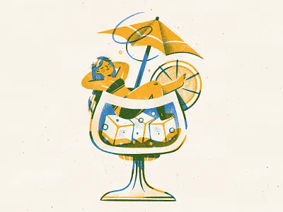 Hot Days amsterdam character cocktails drawing drinks girls hot weather illustration linedrawing procreate texture