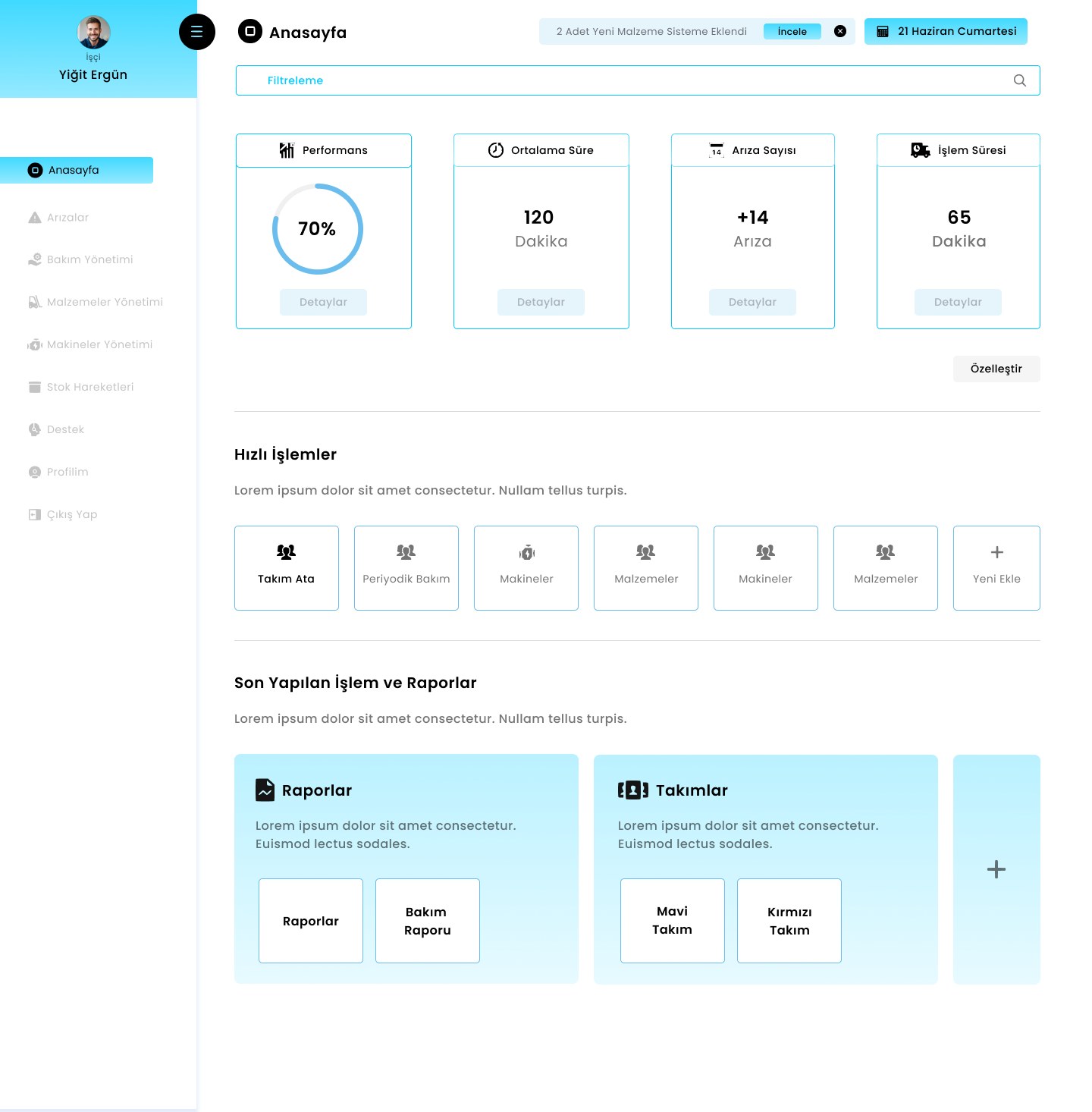 Industrial Maintenance Dashboard UI adminpanel dashboard industrialdesign ui ux