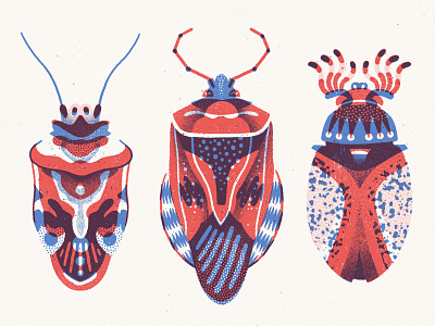 The beatles amsterdam beatles drawing illustration insect nature outdoors pattern printmaking procreate riso risograph surface pattern texture