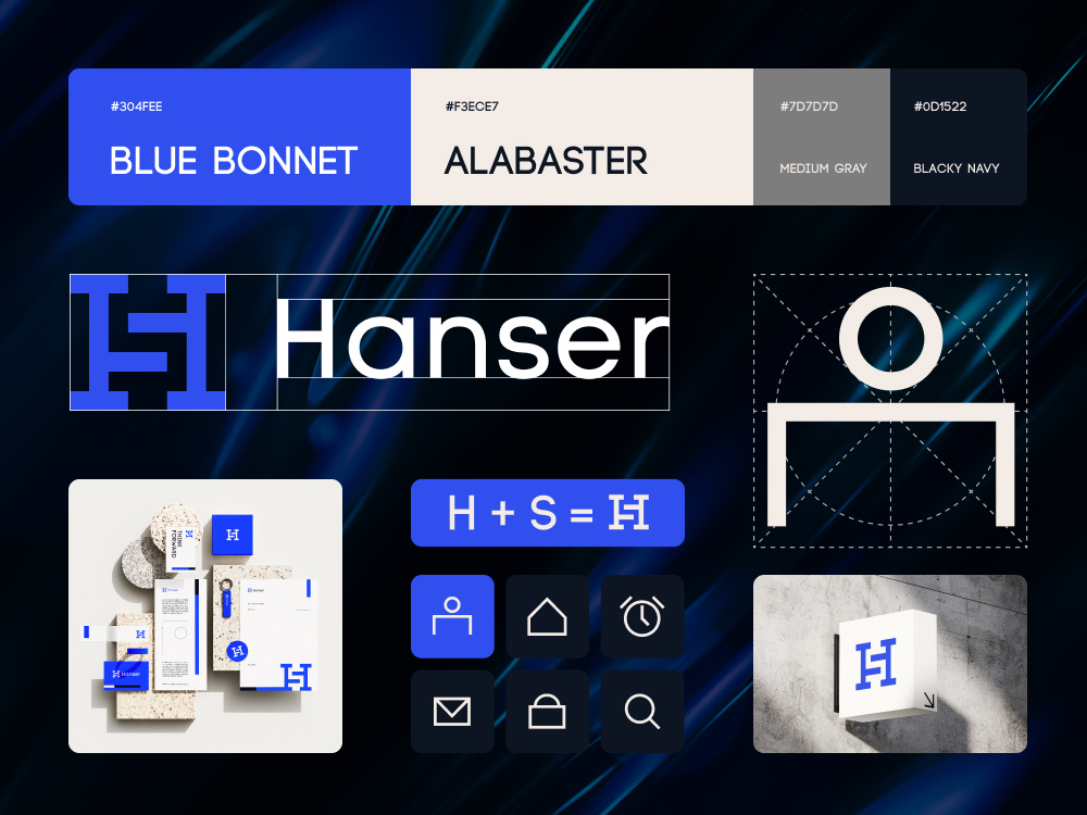 HANSER- Corporate Branding abstract logo brand book brand guide brand identity brand manual brand style branding business logo corporate h logo icon iconic logo lettermark logomark minimalist logo