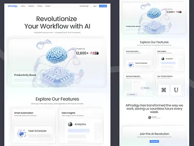 AI LandingPage – Glass UI blur branding creative design design glass glassmorphism gradient greatdesign illustration minimal minimalism trend ui uiuxdesign ux viral webdesign