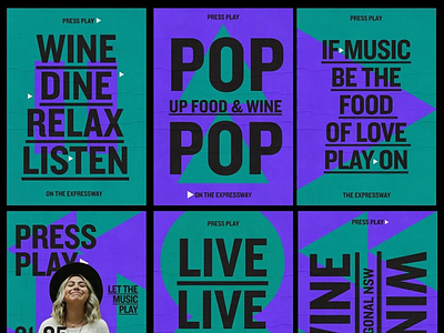 Pop-Up Events - Dynamic Campaign Posters bold bold typography brand brand identity branding design event event branding graphic design logo modern music playful playful design pop typo typography vibrant