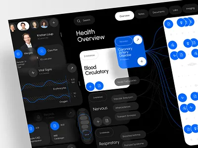 EHR - Patient Health Overview app care clinic doctor ehr elr emr ems health hospital lis medecine medical medicine phr ui ux web3 website