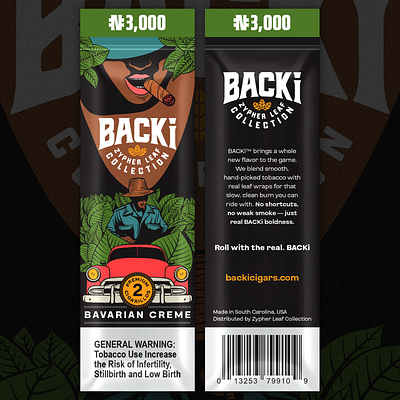 BACKi - ZYPHER LEAF COLLECTION branding cigar cigarillos company cuba cuban graphic design illustration leaf package design pouch design premium smoking tobacco