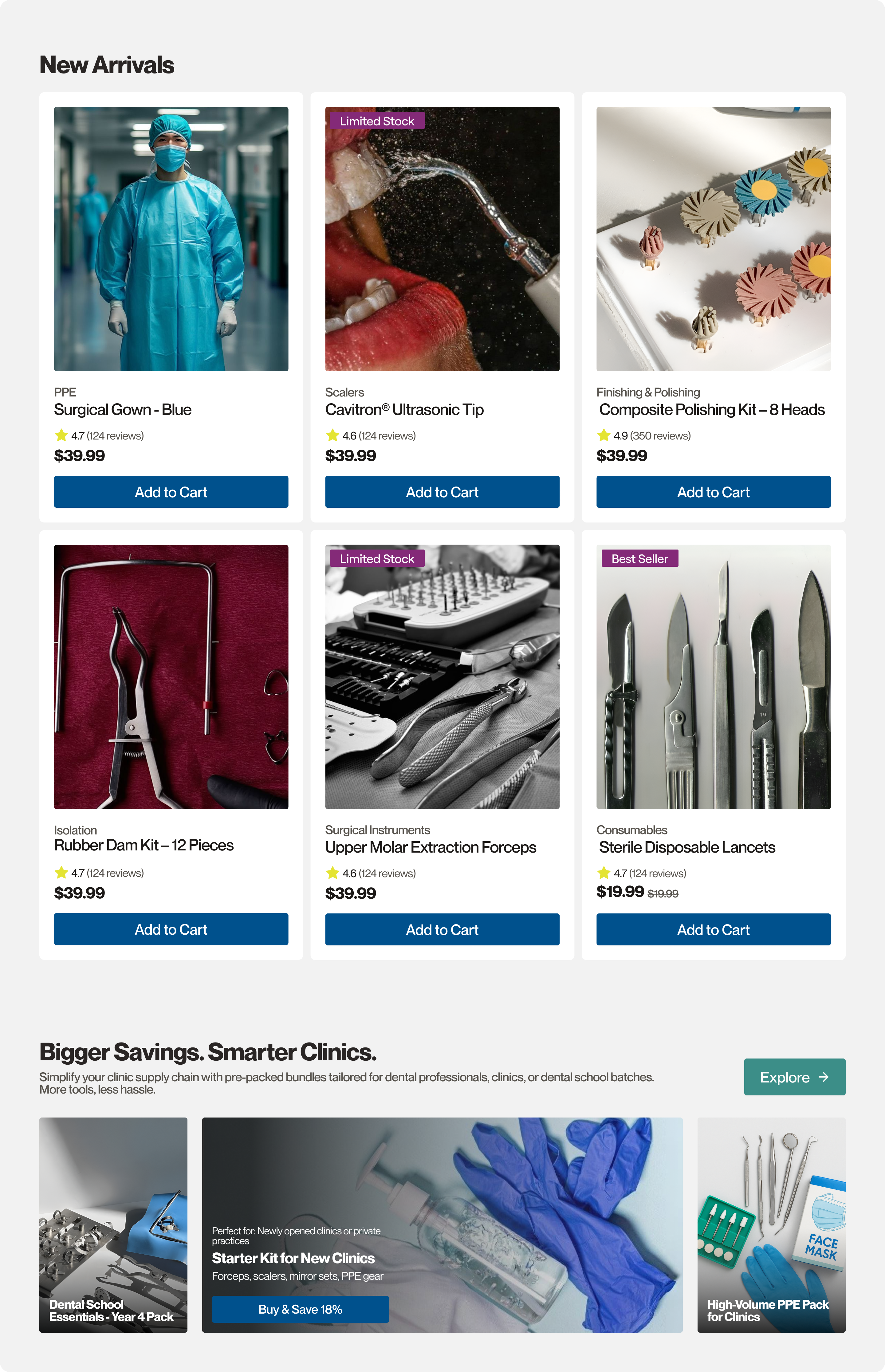 BurBox – New Arrivals + Smart Bundles UI branding dental e commerce figma freelance graphic design homepage landing page medical product design ui uiux ux