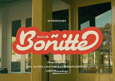 Bonitte Font 90s branding classic font handdrawn handwritten heading headline lettering magazine minimalist playful poster retro script swash thick typeface vintage