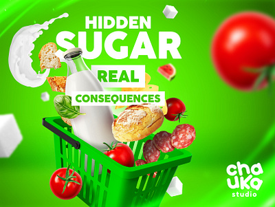 Hidden Sugar Health Awareness awareness banner graphic design health poster social media socialmedia sugar vegan vegetable
