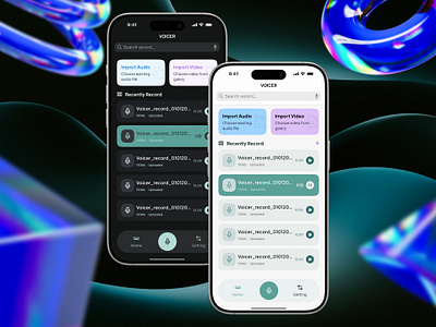 Voice Recording with AI ai ai app app design design ios apps ios design mobile app ui ux design voice recording