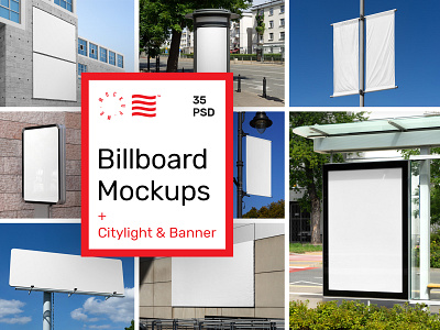 City Billboard Mockup banner billboard branding bundle bus stop city design download identity logo mockup poster psd template typography wall