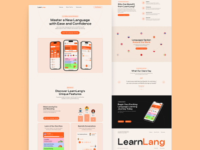 Language Learning SaaS Landing Page design figma illustration landing page saas ui ux web design