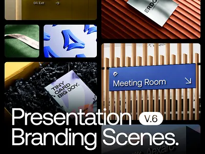 Presentation Branding Scenes - V6 3d brand branding clean design graphic design logo logo mockup minimalist mockup modern presentation psd scenes v6