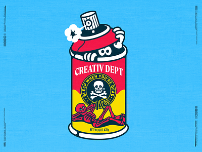 Can of doom aerosol can character creative department designer graffiti illustration malaysia spraycan streetart vector