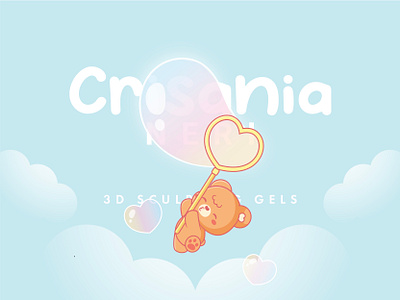bubbles in the sky 🍃✨ adorable bear bear character branding character character design clean design cute flat design illustration kawaii minimal packaging design pastel sky