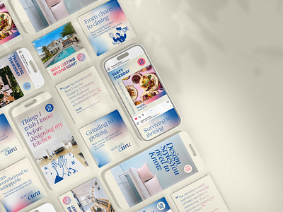Social Media Design for Real Estate Virtual Assistants B2B branding gradient instagram template design