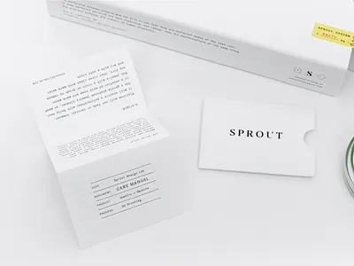 Sprout Care Card 3d printing branding custom jewelry design identity neenah paper packaging photography print soft touch typography