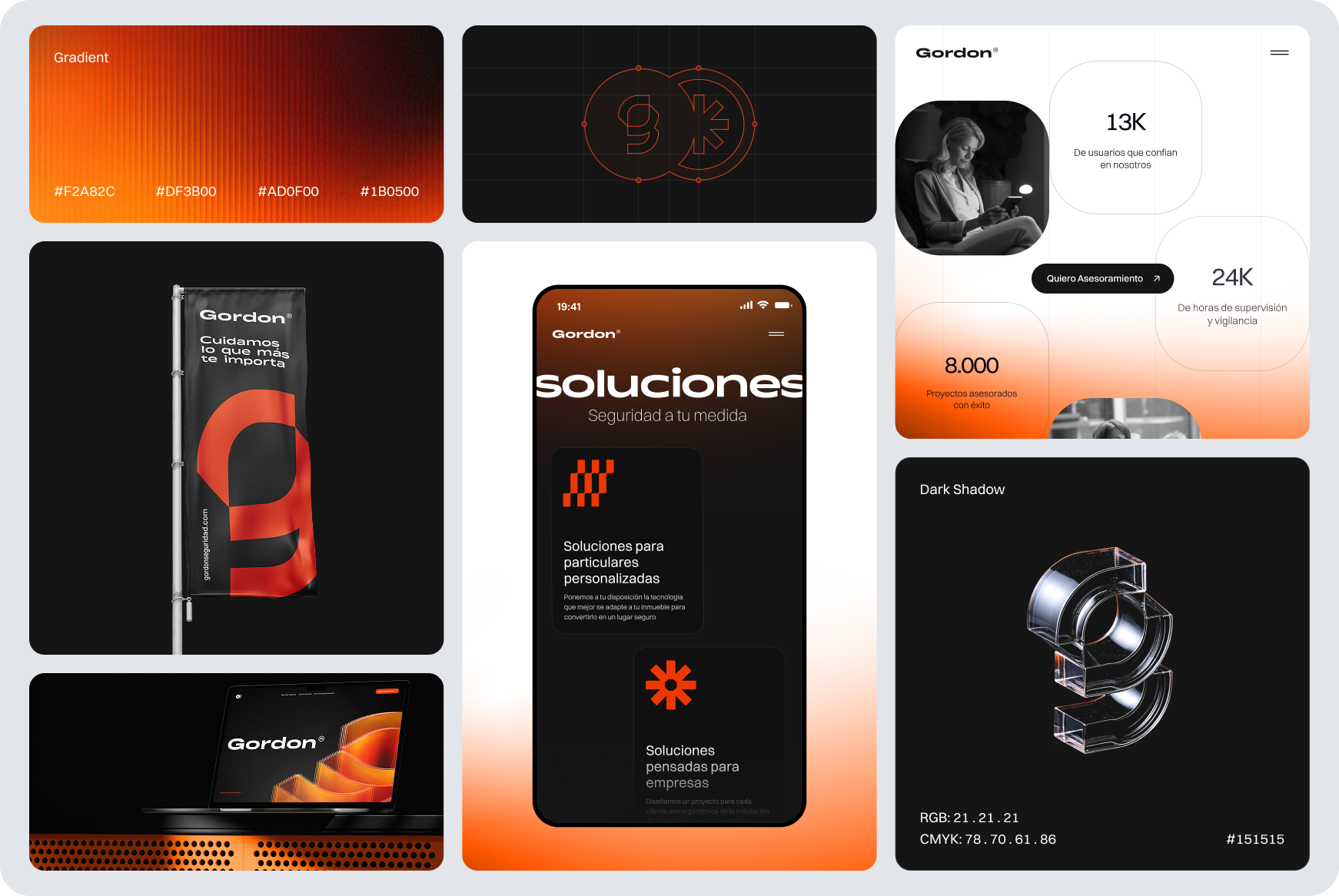 Branding / Gordon Security 3d ai branding design graphic design logo ui vector