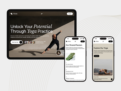 Adaptive Yoga App UI — Modern & Mobile-First Wellness Design business design health design health ui sport website startup ui ux webdesign wellness design wellness website wellness website design wellness website ui yoga design