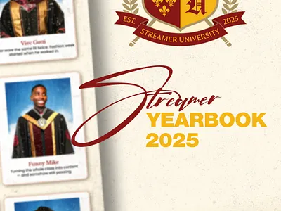 Year Book Design for Streamer University - Unofficial Work gfx habib graphic design kai cenat kai cenat design kai cenat design work kai cenat new university kai cenat university kai work post design social media social media design streamer university yearbook yearbook design