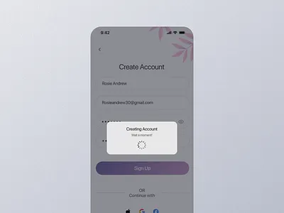 Create Account Mobile App Ui app create account create account app create account design create account experience create account interface create account mobile create account option create account page create account screen create account setting create account ui create account view create account widget create acount dashboare create acount details graphic design mobile screen ui