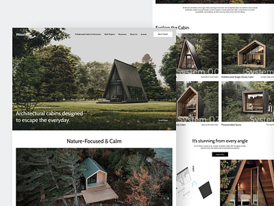 Cabin Rent Landing Page booking browse cabin clean fireart homes landing page rent travel ui ux web